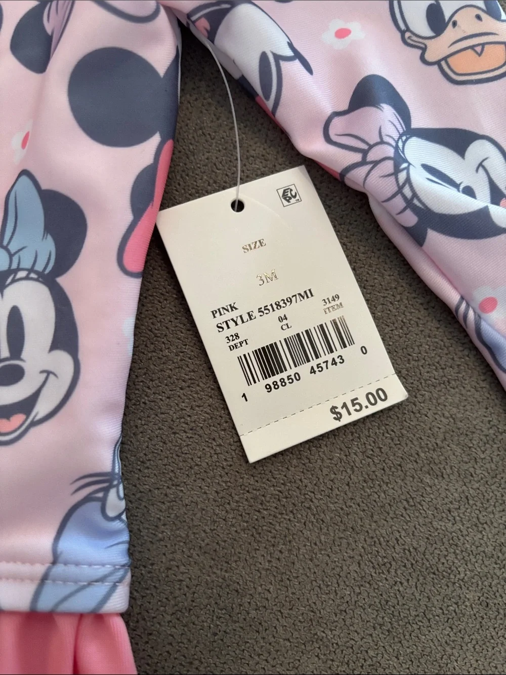 Disney Pink Minnie & Daisy Long-Sleeve One-Piece Swimsuit